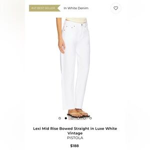 NWT Pistola Lexi Mid Rise Bowed Straight Leg Jeans